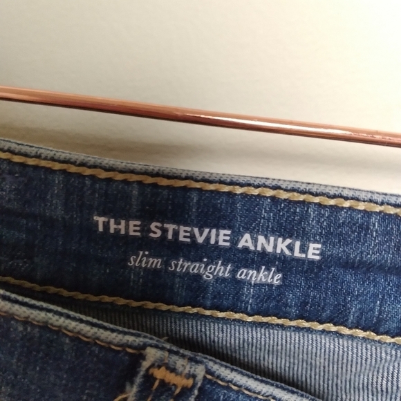 AG For Anthro Medium Wash Stevie Slim Straight Ankle Jeans Size 25 Regular - Picture 12 of 14